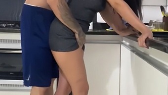 Kitchen Romance: Husband And Wife Indulge In Passionate Sex While Cleaning