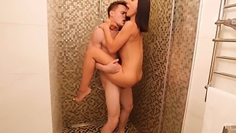 Hardcore Sex In The Shower With A Big Dick And Small Tits