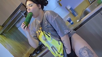 Satisfy Your Cravings With A Big Cucumber And Get Your Pussy Wet