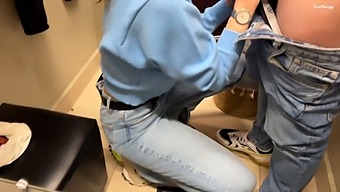 Amateur Babe Gets A Real Creampie In The Fitting Room - Watch Her Cum In Jeans