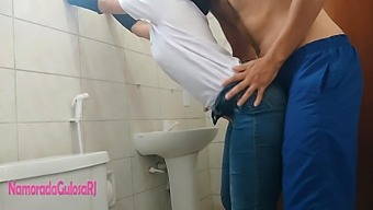 Secret Rendezvous In The Office Restroom With A Big Dick And Cream Pie