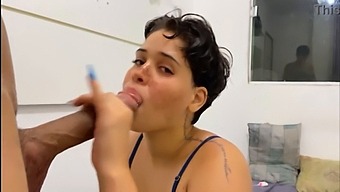 Brazilian Babe Gives A Deepthroat Blowjob