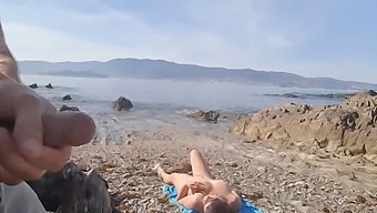 A Daring Man Reveals His Penis To A Nudist Mother At The Beach, Who Eagerly Performs Oral Sex On Him