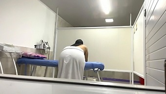 Latina Nurse Massages And Records Bbw Patient'S Big Natural Tits